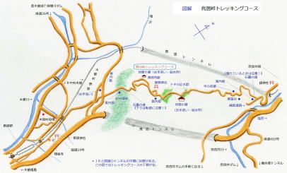 鳥居峠トレッキングコース絵地図